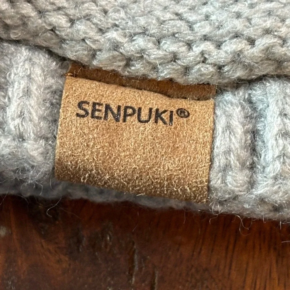 Senpuki Womens Gray Fleece Lined Beanie Headband and Touchscreen Gloves Set